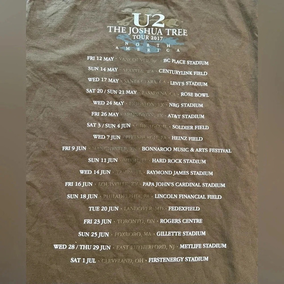 American Apparel | U2 2017 The Joshua Tree tour t-shirt. Size: - Picture 5 of 10